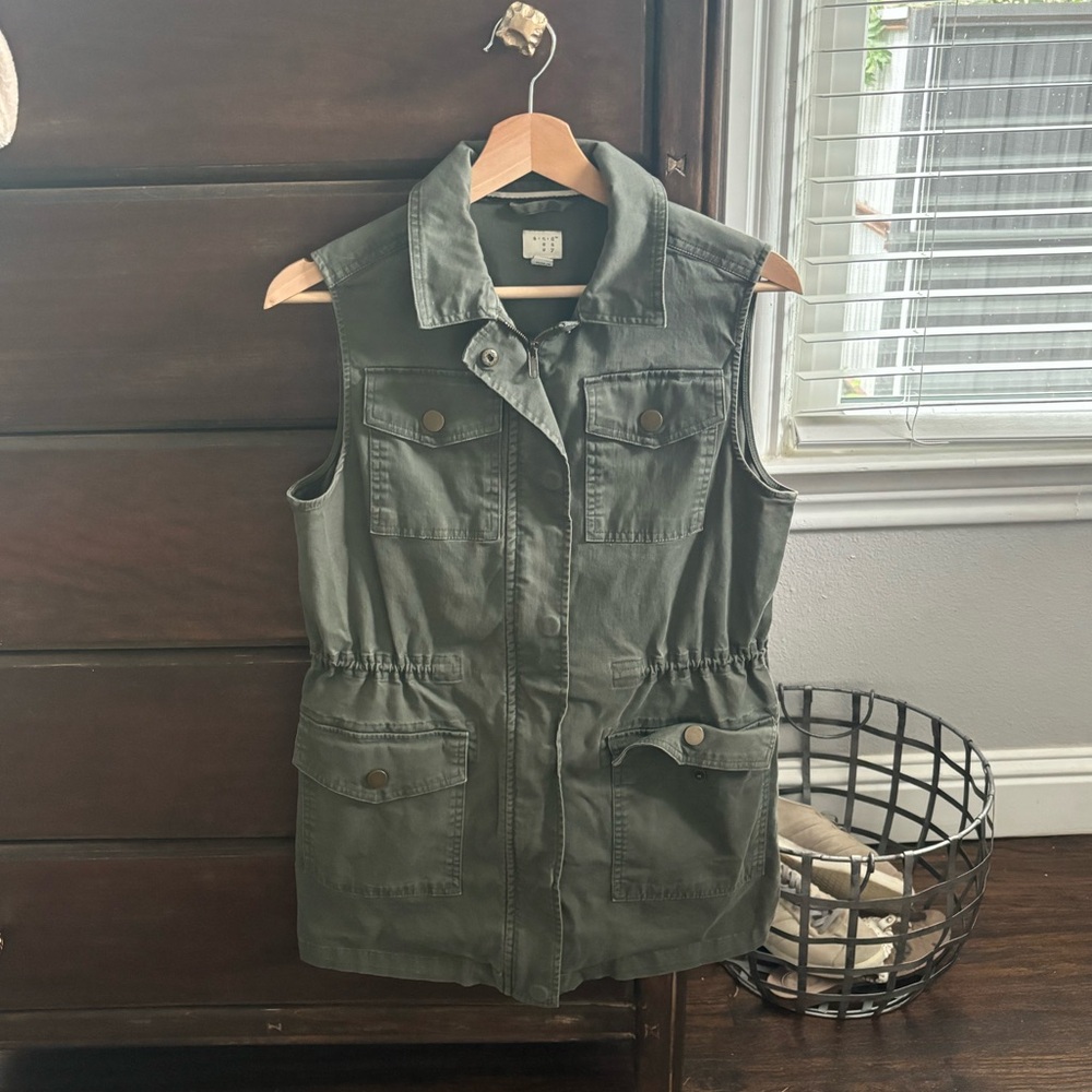 Green Army Style Vest